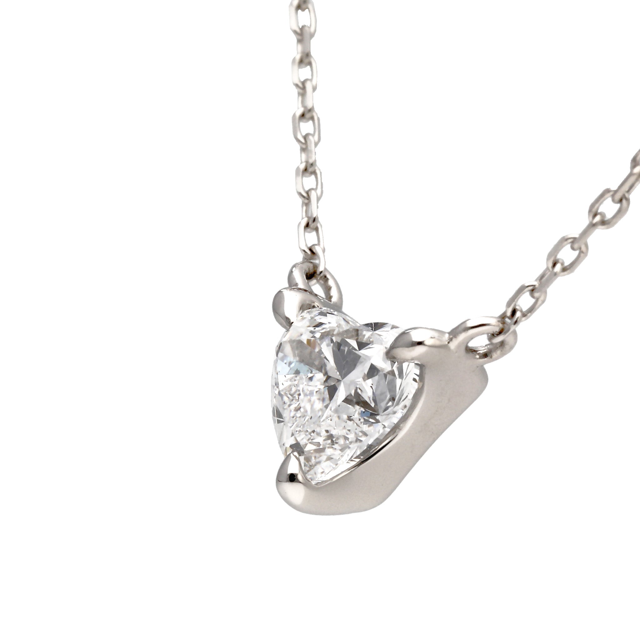 ダイヤモンド プラチナネックレス(ハートシェイプ/4月誕生石/グレーディングレポート付き)《WPDD4256》