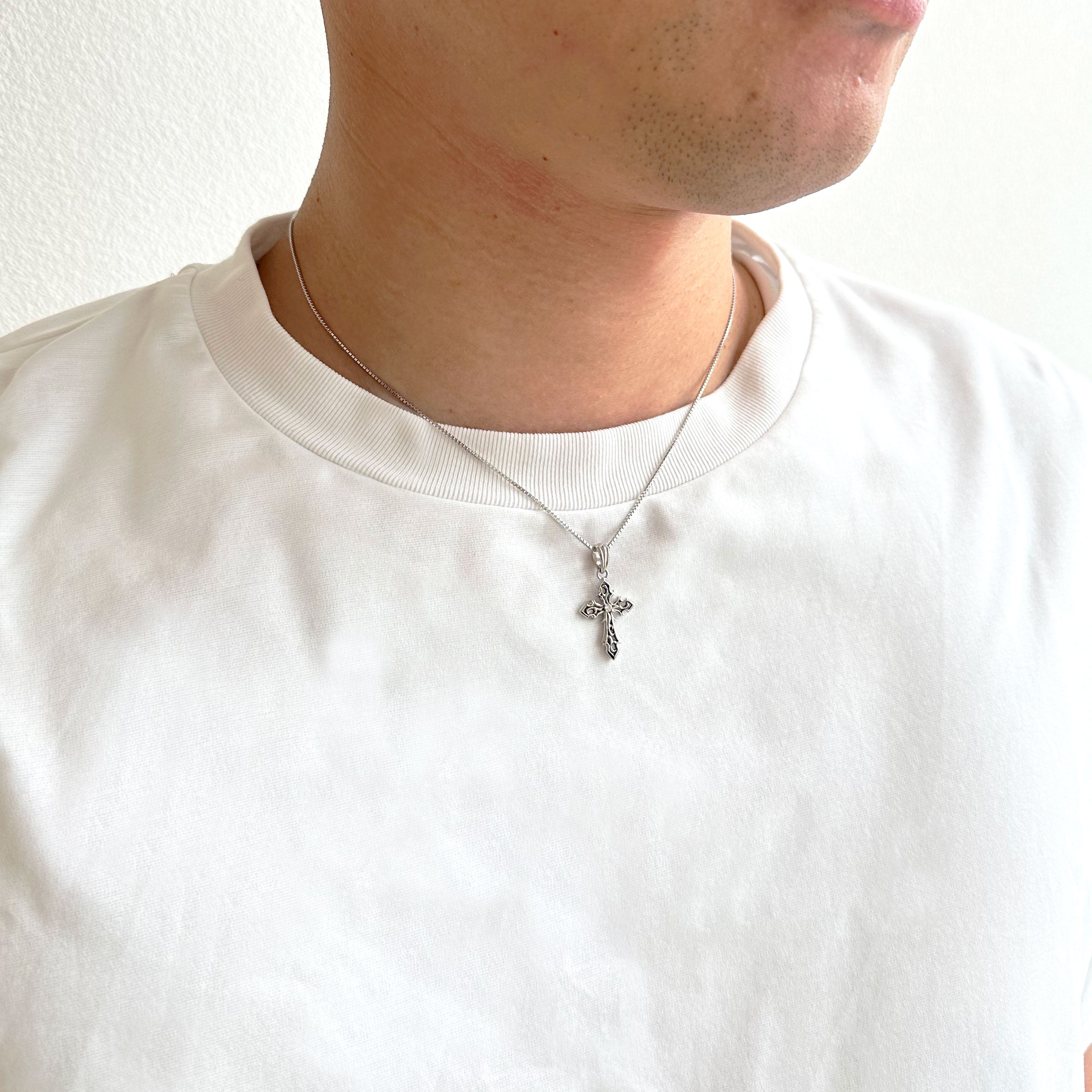 ダイヤモンド プラチナペンダントトップ(クロスモチーフ/PT900/リバーシブル/4月誕生石)《WPDD4278》