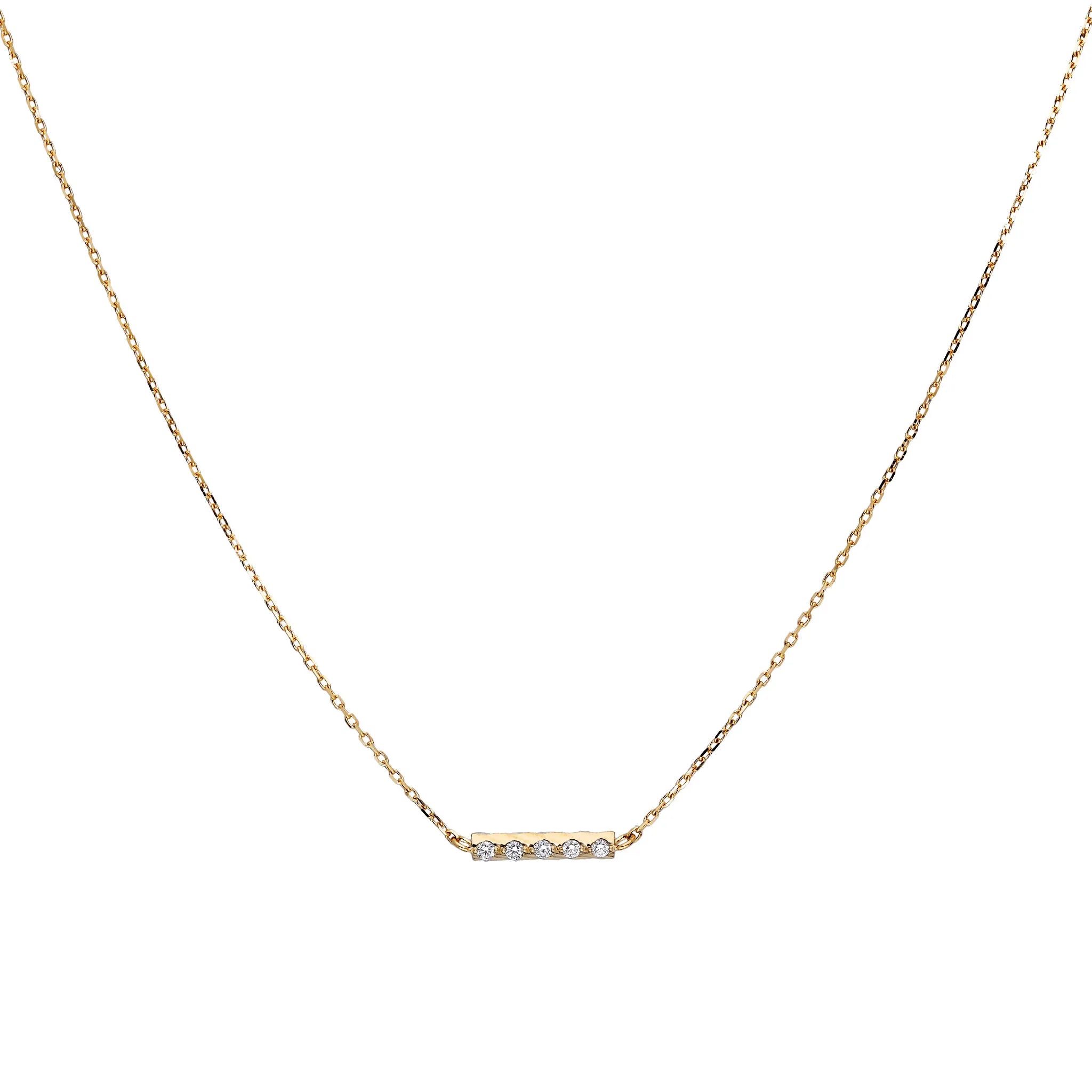 ダイヤモンド K18ネックレス(エアロセッティング/バー)《WPDD4279》