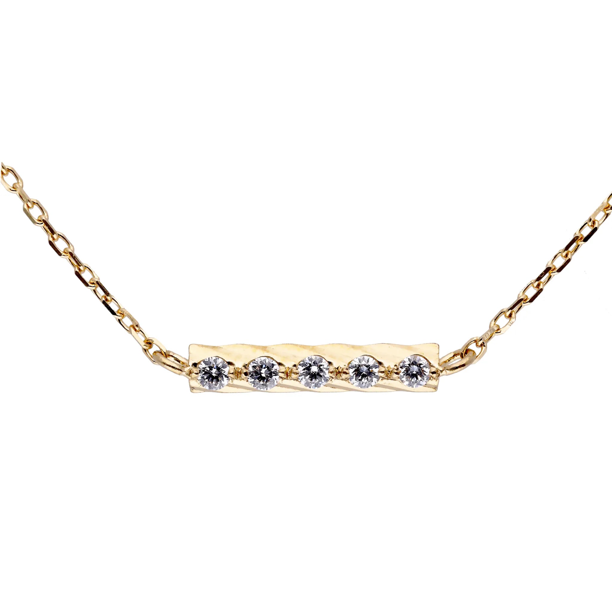 ダイヤモンド K18ネックレス(エアロセッティング/バー)《WPDD4279》