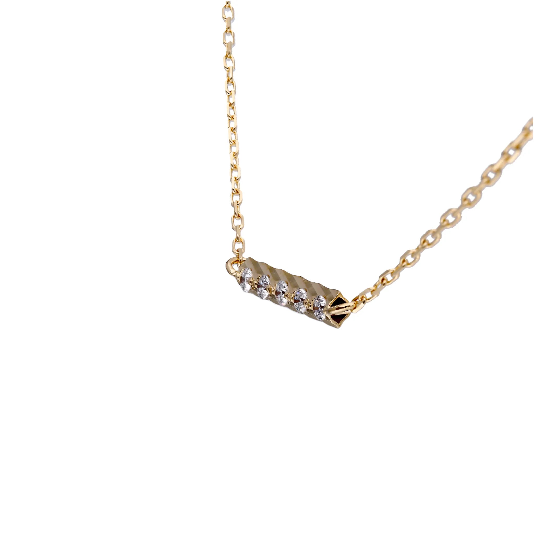 ダイヤモンド K18ネックレス(エアロセッティング/バー)《WPDD4279》