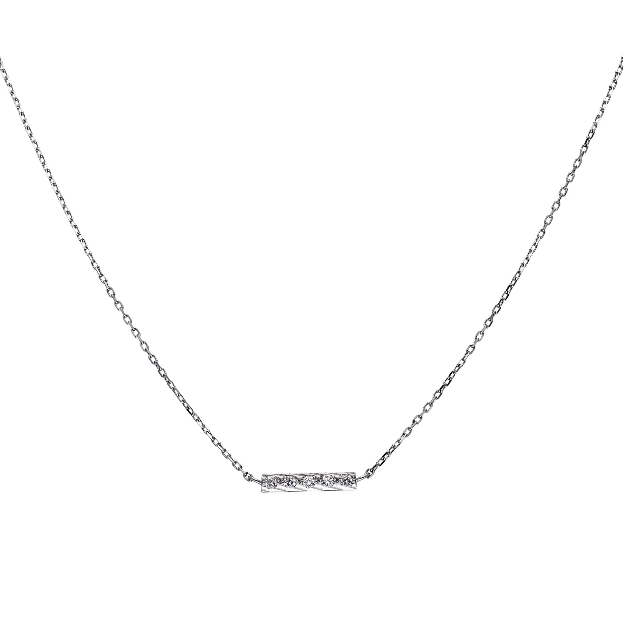 ダイヤモンド プラチナネックレス(エアロセッティング/バー)《WPDD4280》