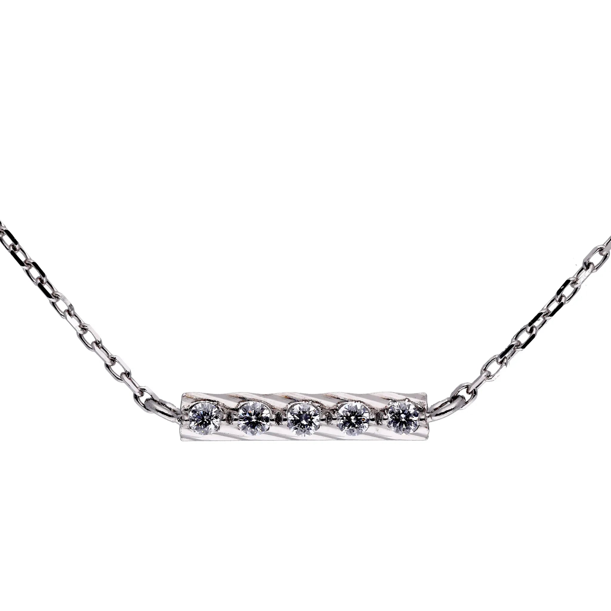 ダイヤモンド プラチナネックレス(エアロセッティング/バー)《WPDD4280》