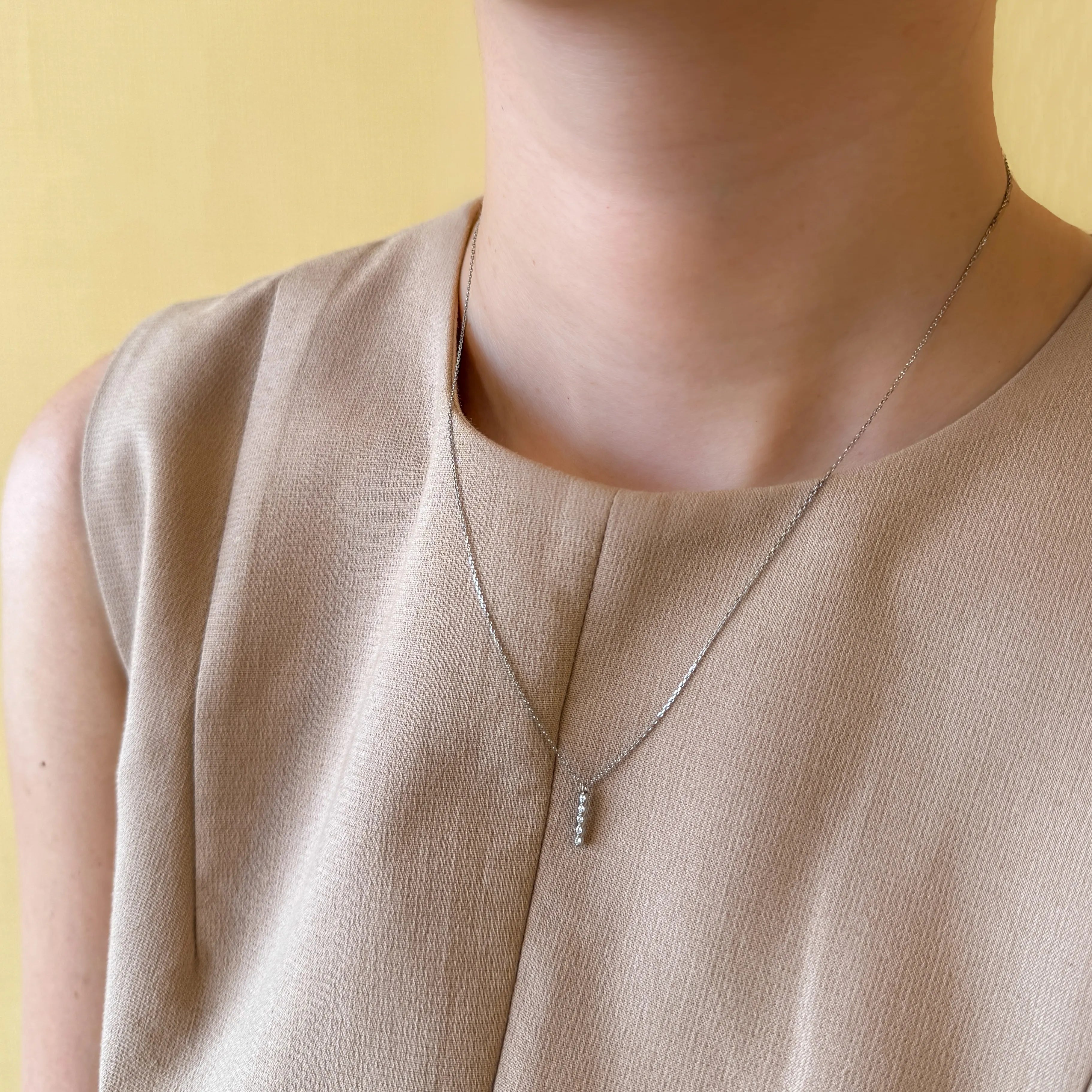 ダイヤモンド プラチナネックレス(エアロセッティング/ストレート)《WPDD4282》