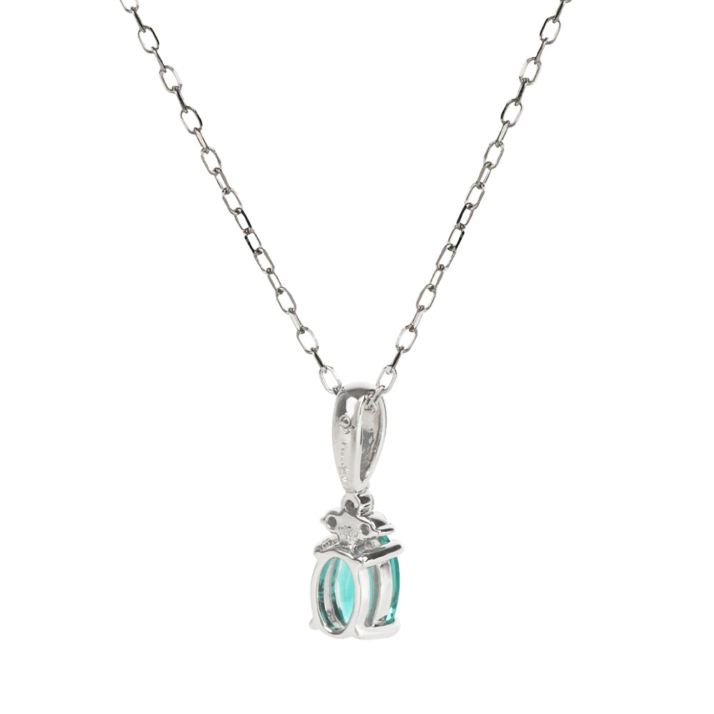 エメラルド/ダイヤモンドプラチナネックレス(クレサンベール/5月誕生石)