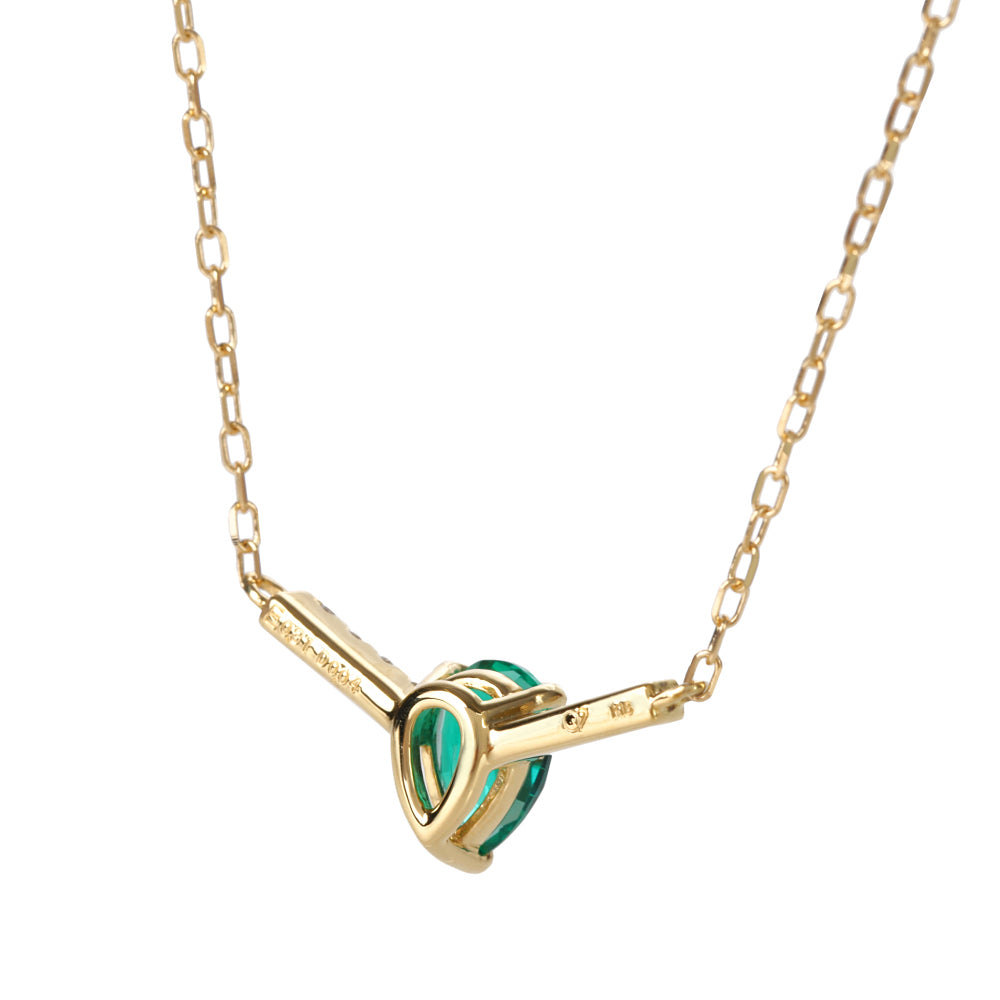 エメラルド/ダイヤモンドK18ネックレス(クレサンベール/5月誕生石)≪WPDE4106≫