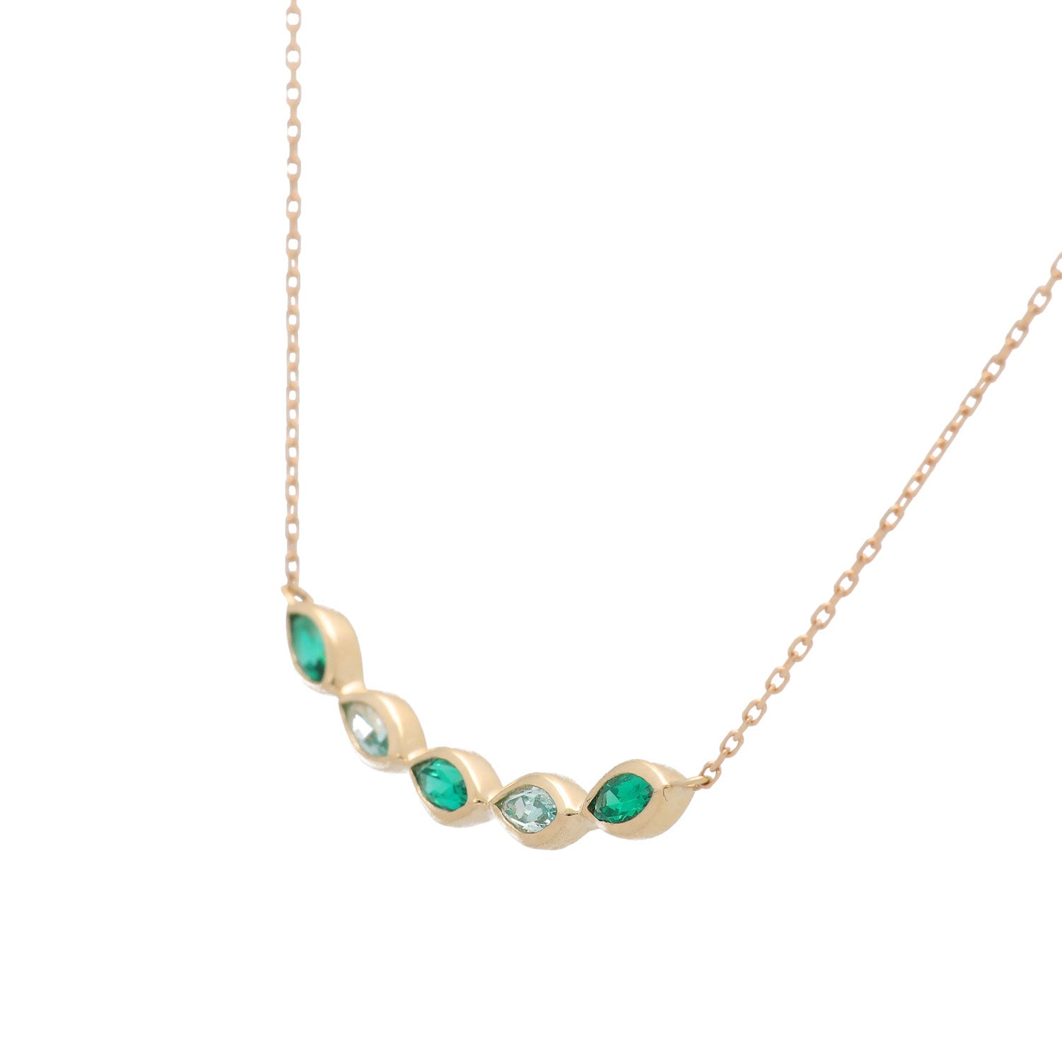 エメラルド/K10ネックレス(クレサンベール/モンプレジール/グリーンクリソベリル)《WPDE4185》