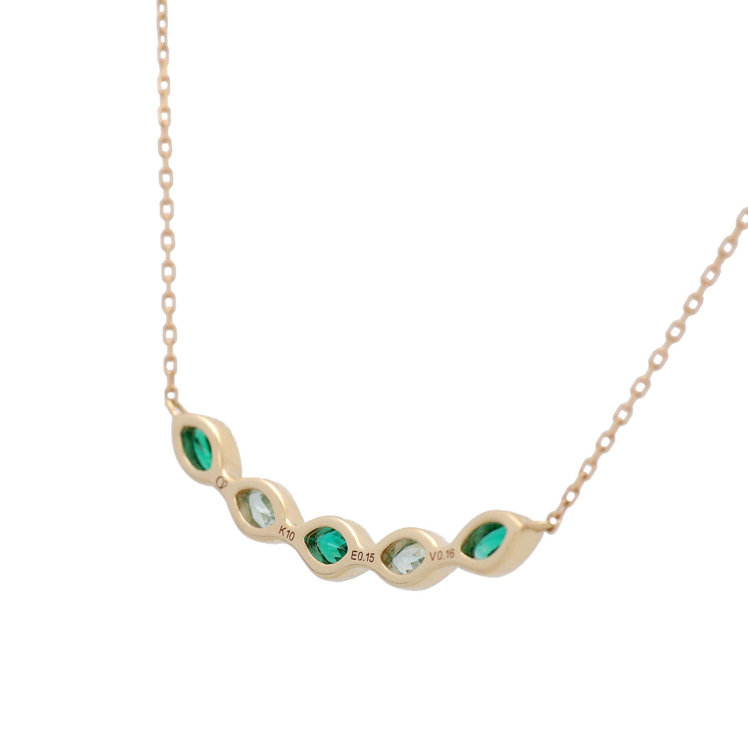 エメラルド/K10ネックレス(クレサンベール/モンプレジール/グリーンクリソベリル)《WPDE4185》