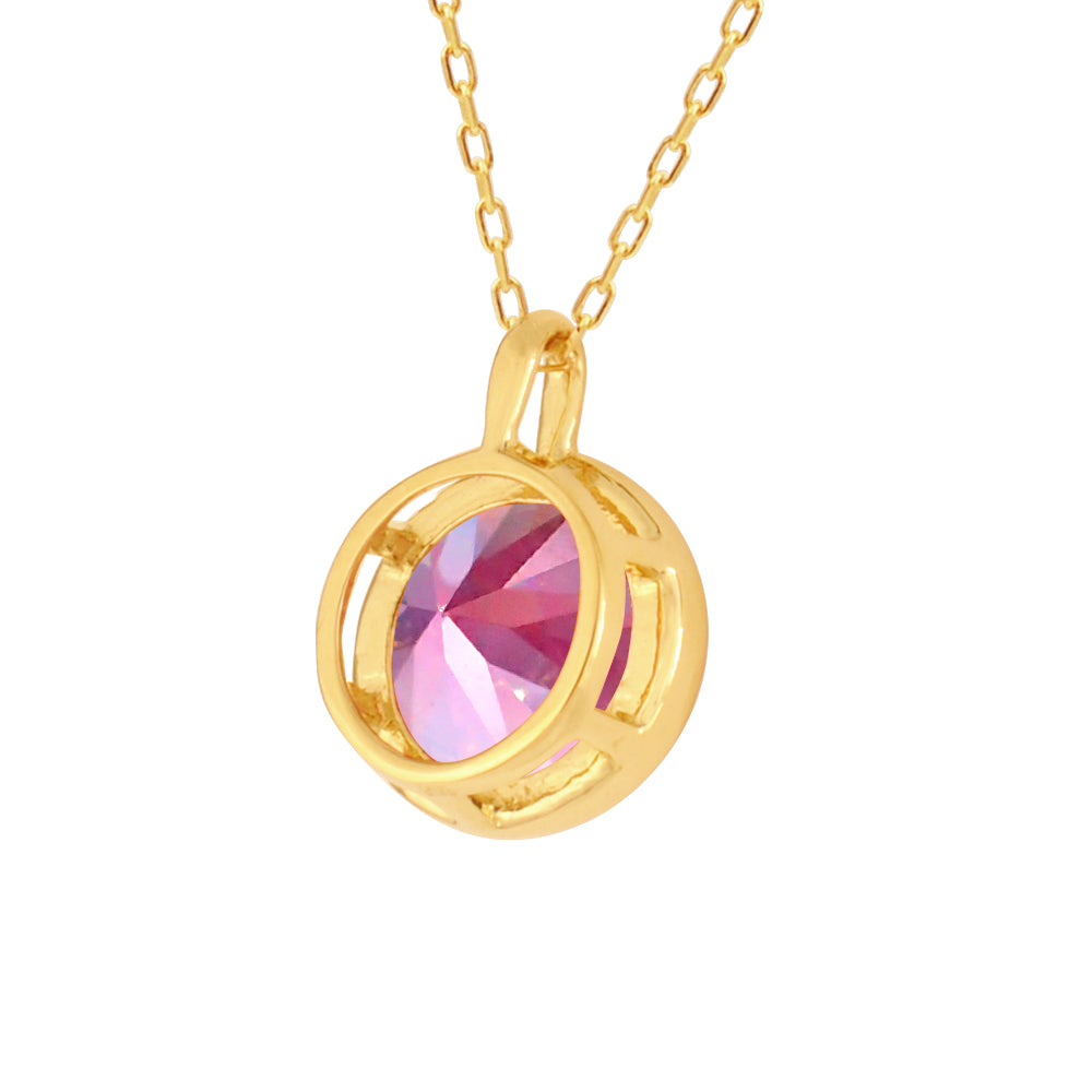 ピンクサファイア K18ネックレス(クレサンベール/1カラットUP/フクリン/9月誕生石)《WPDM3584》