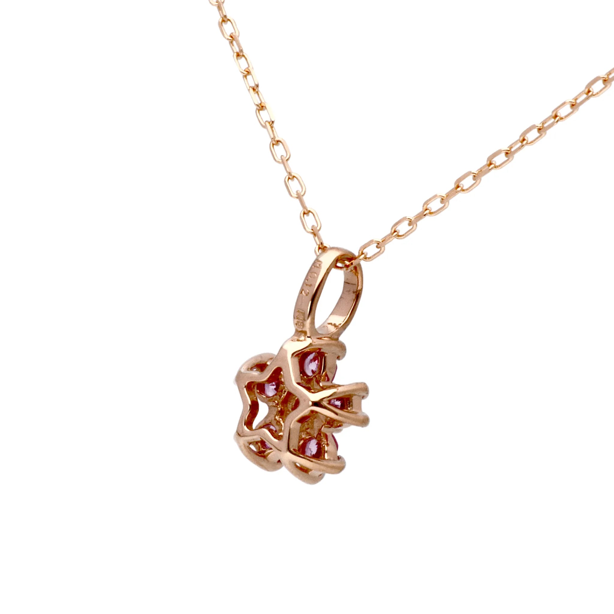 ピンクサファイア K18ネックレス(クレサンベール/サクラ/K18ピンクゴールド/9月誕生石)《WPDM4175》