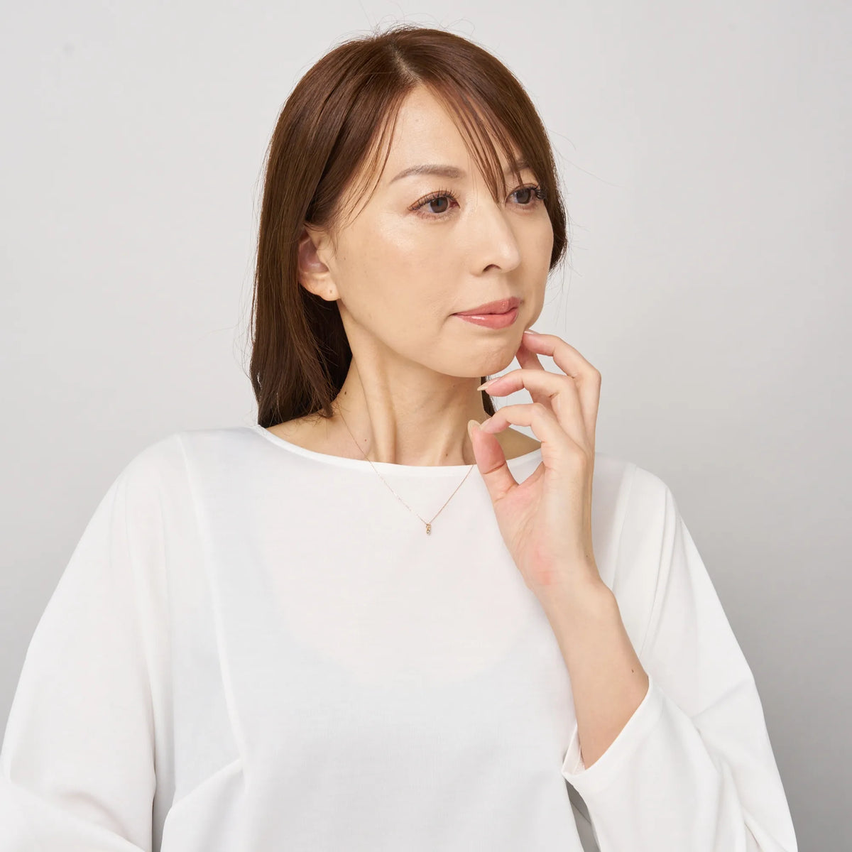 ブルートパーズ/ダイヤモンド K18ネックレス(11月誕生石)《WPDN2063》