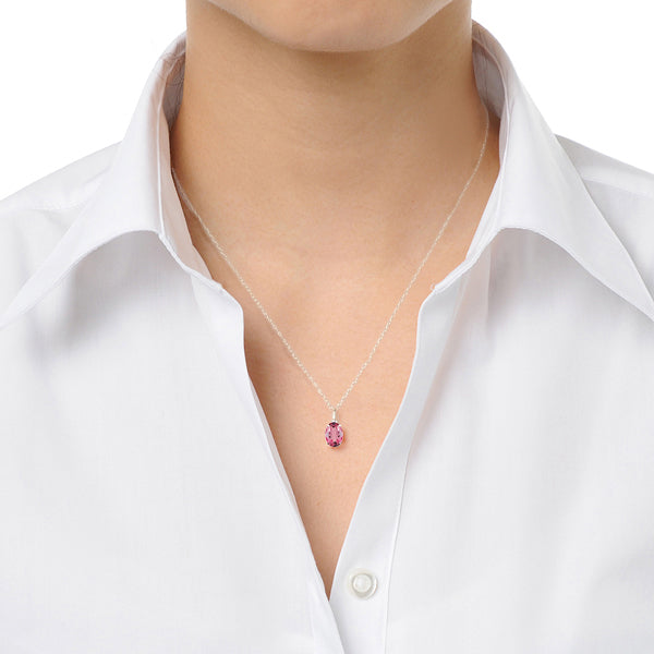 ピンクトルマリン K18ネックレス(オーバル/10月誕生石)《WPDN2910》