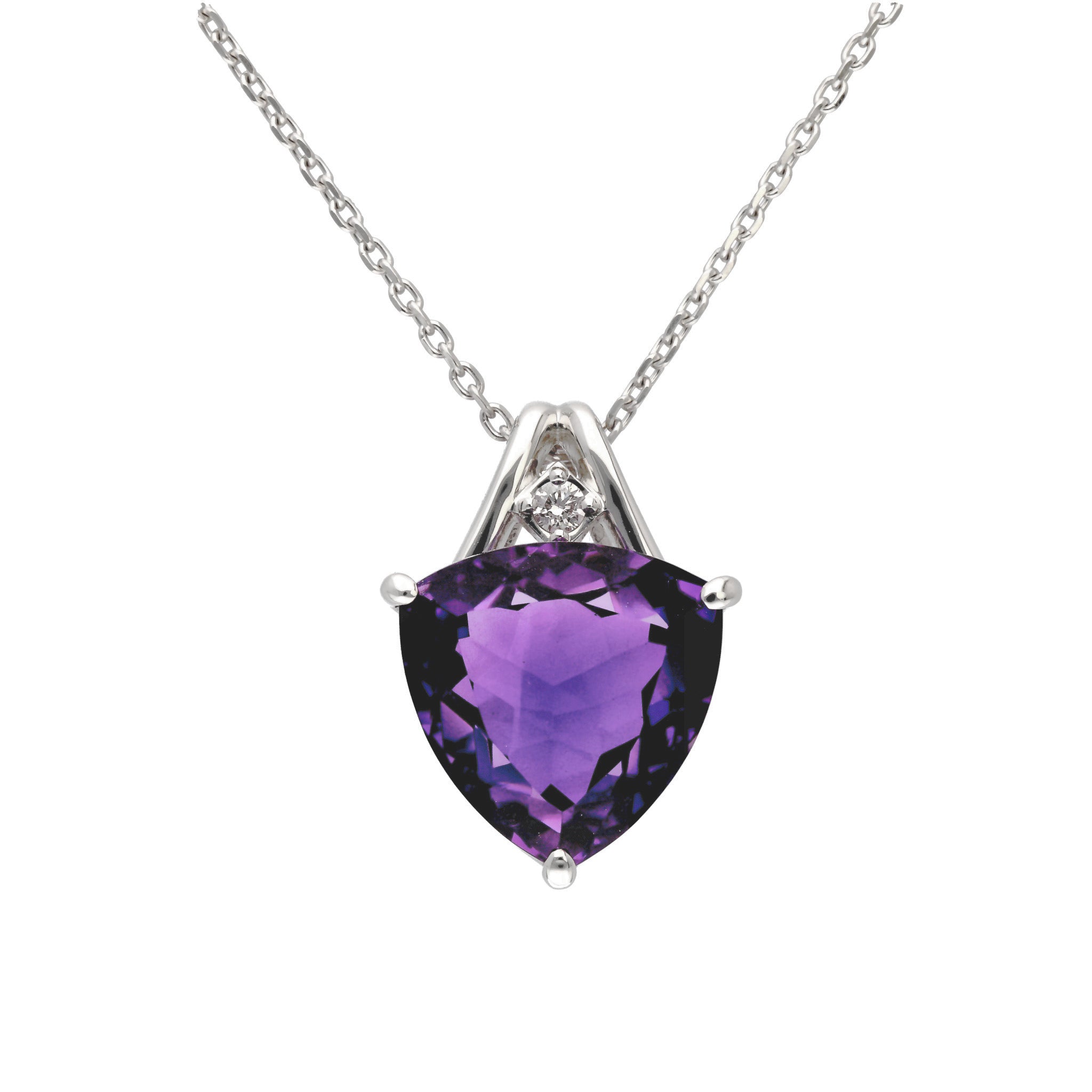 PT アメシストペンダント(6.0ctUP/トリリアントカット/2月誕生石)《WPDN4217》