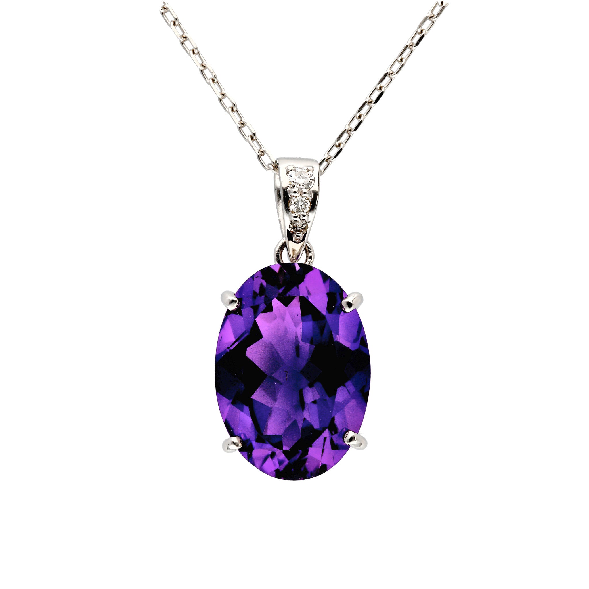 PT アメシストペンダント(5.0ctUP/オーバルカット/2月誕生石)《WPDN4219》