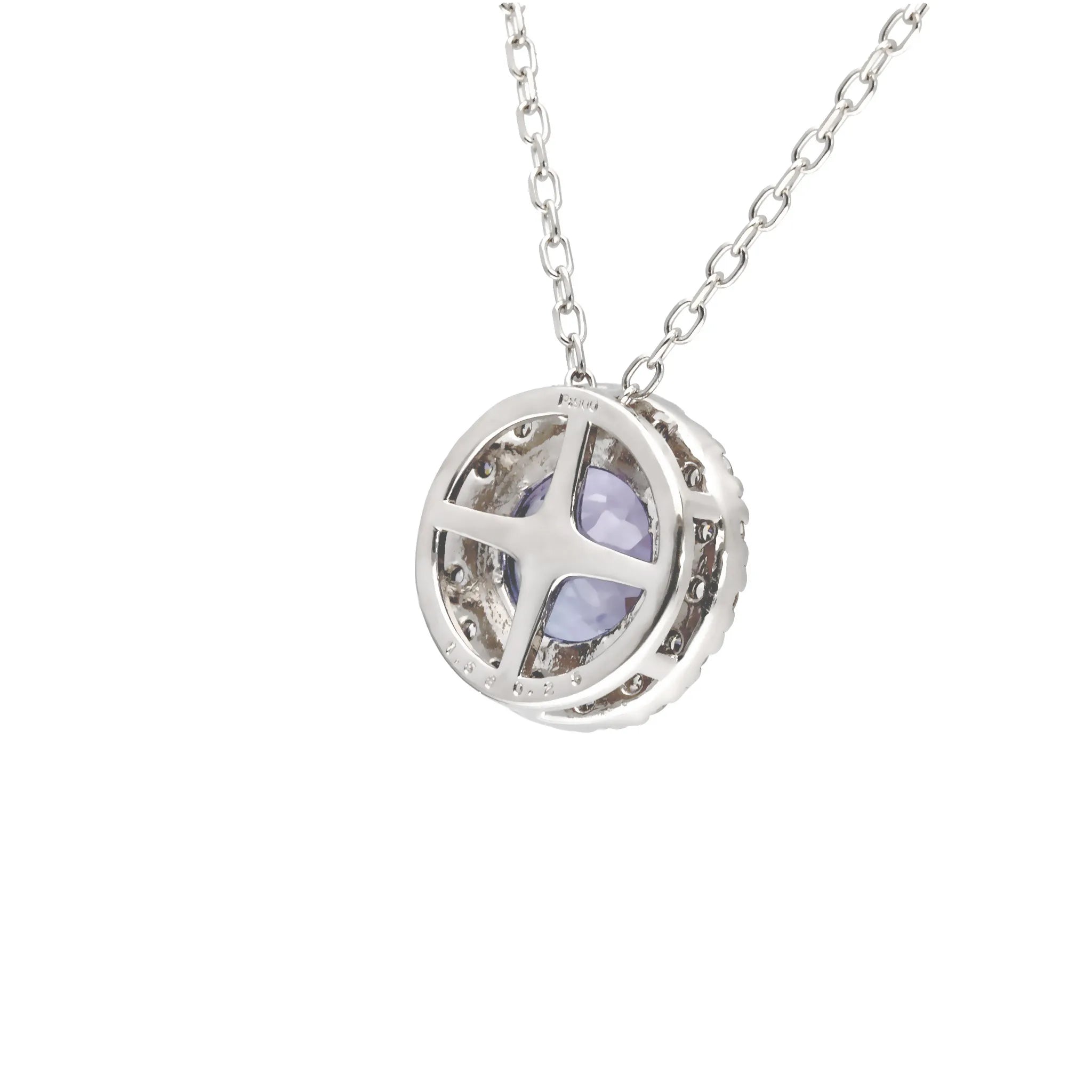 タンザナイト/ダイヤモンド PTネックレス(ヘイロー/1.4ctUP/12月誕生石)《WPDN4224》