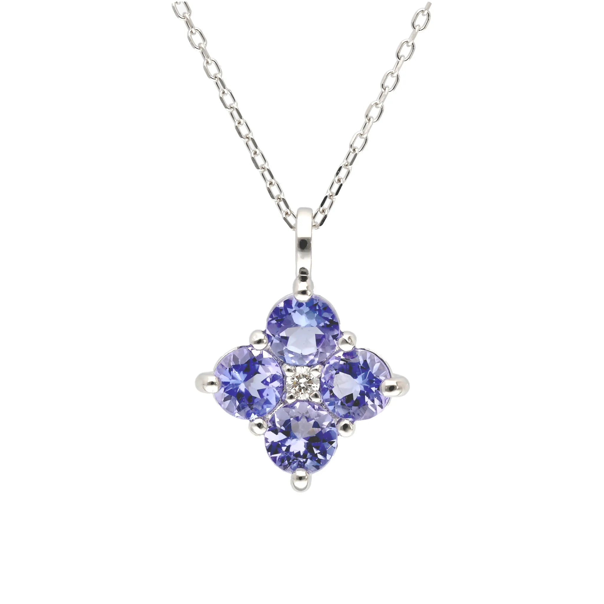 タンザナイト/ダイヤ PTペンダント(フラワー/1.30ctUP/12月誕生石)《WPDN4227》