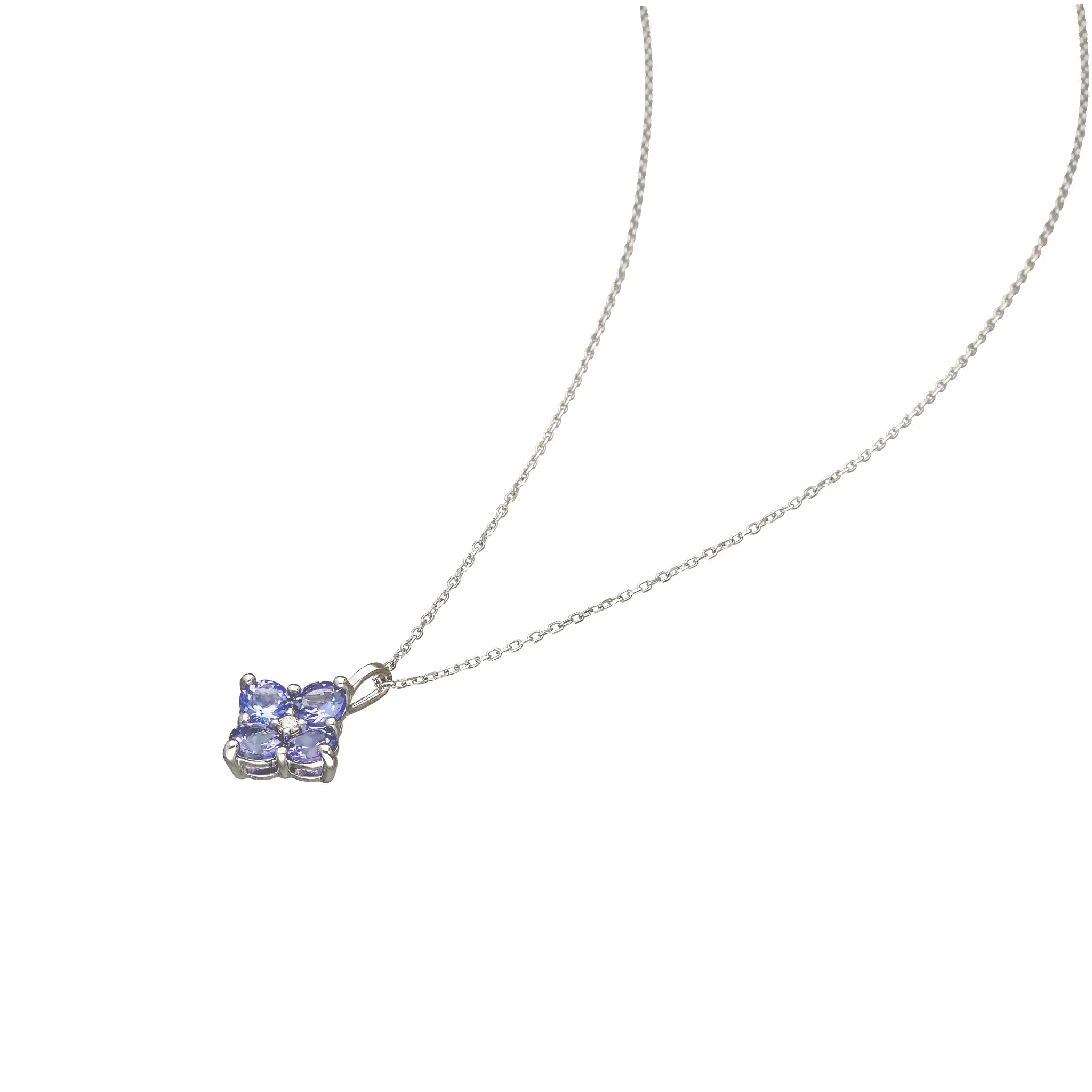 タンザナイト/ダイヤ PTペンダント(フラワー/1.30ctUP/12月誕生石)《WPDN4227》