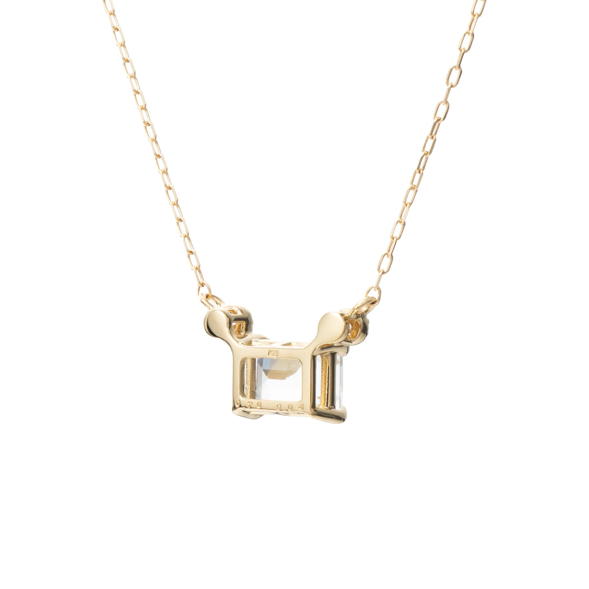 アンデシンラブラドライト/ダイヤモンド K18ネックレス(エメラルドカット/イエローゴールド)《WPDN4291》