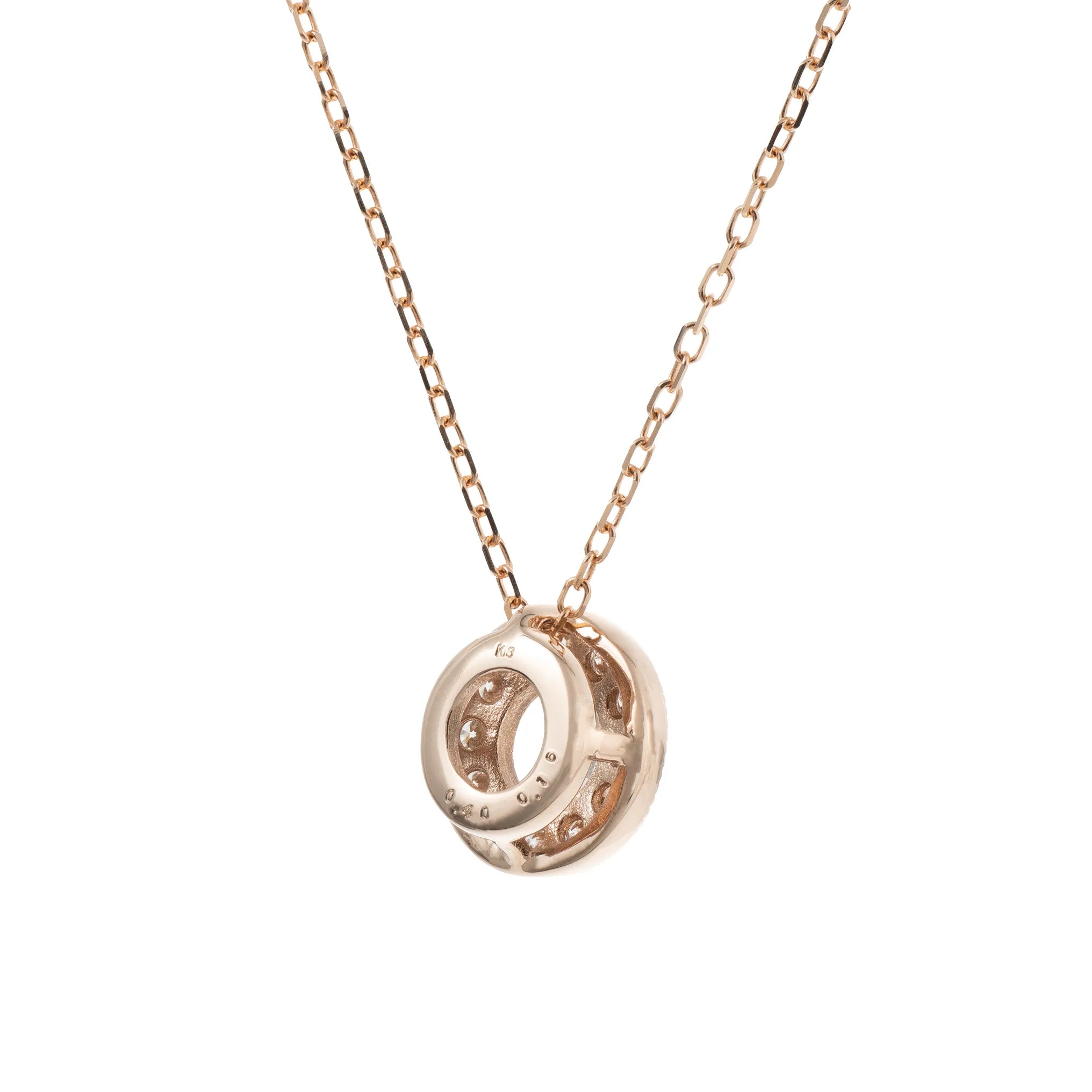 アンデシンラブラドライト/ダイヤモンド K18ネックレス(ラウンドカット/ピンクゴールド)《WPDN4294》