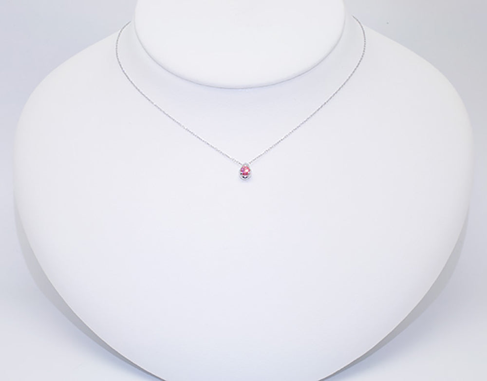 パパラチアサファイア プラチナネックレス(クレサンベール/9月誕生石)《WPDP3929》