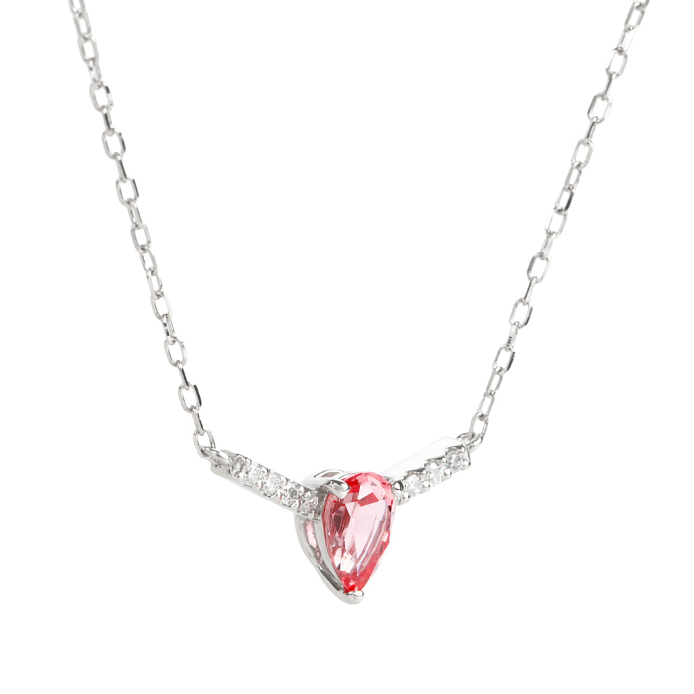 パパラチアサファイア/ダイヤモンドプラチナネックレス(クレサンベール/9月誕生石)≪WPDP4105≫