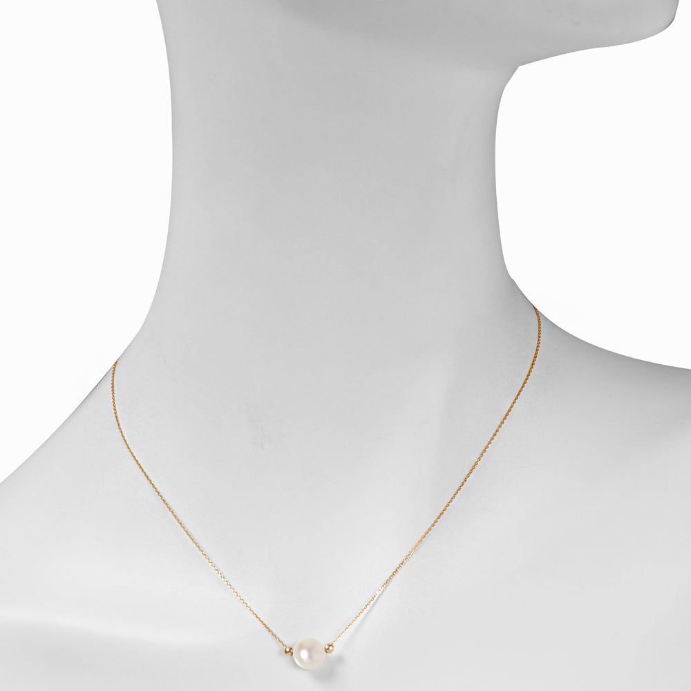 パール K18ネックレス(アコヤ真珠/オーロラロゼ /8.0mmUP/ミラーボール/6月誕生石)《WPDQ3606》