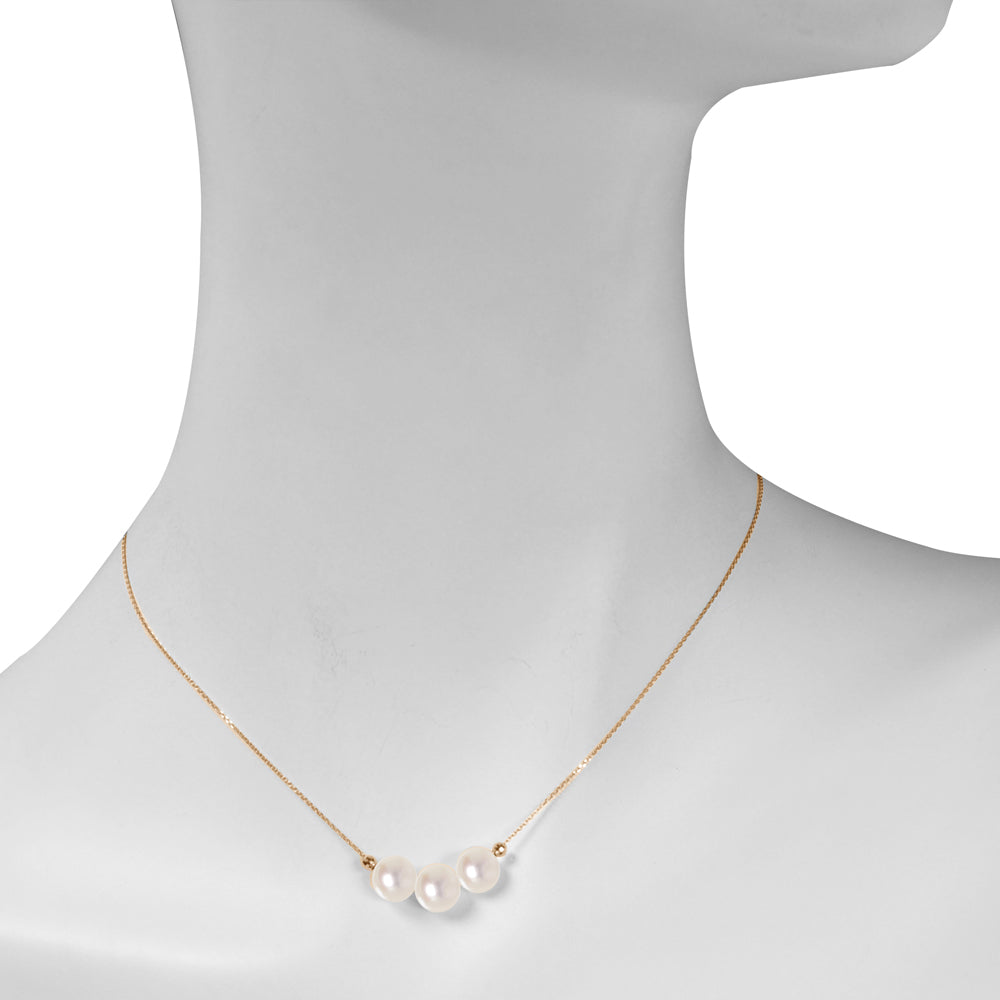 パール K18ネックレス(アコヤ真珠/オーロラロゼ /8.0mmUP/ミラーボール/6月誕生石)《WPDQ3608》