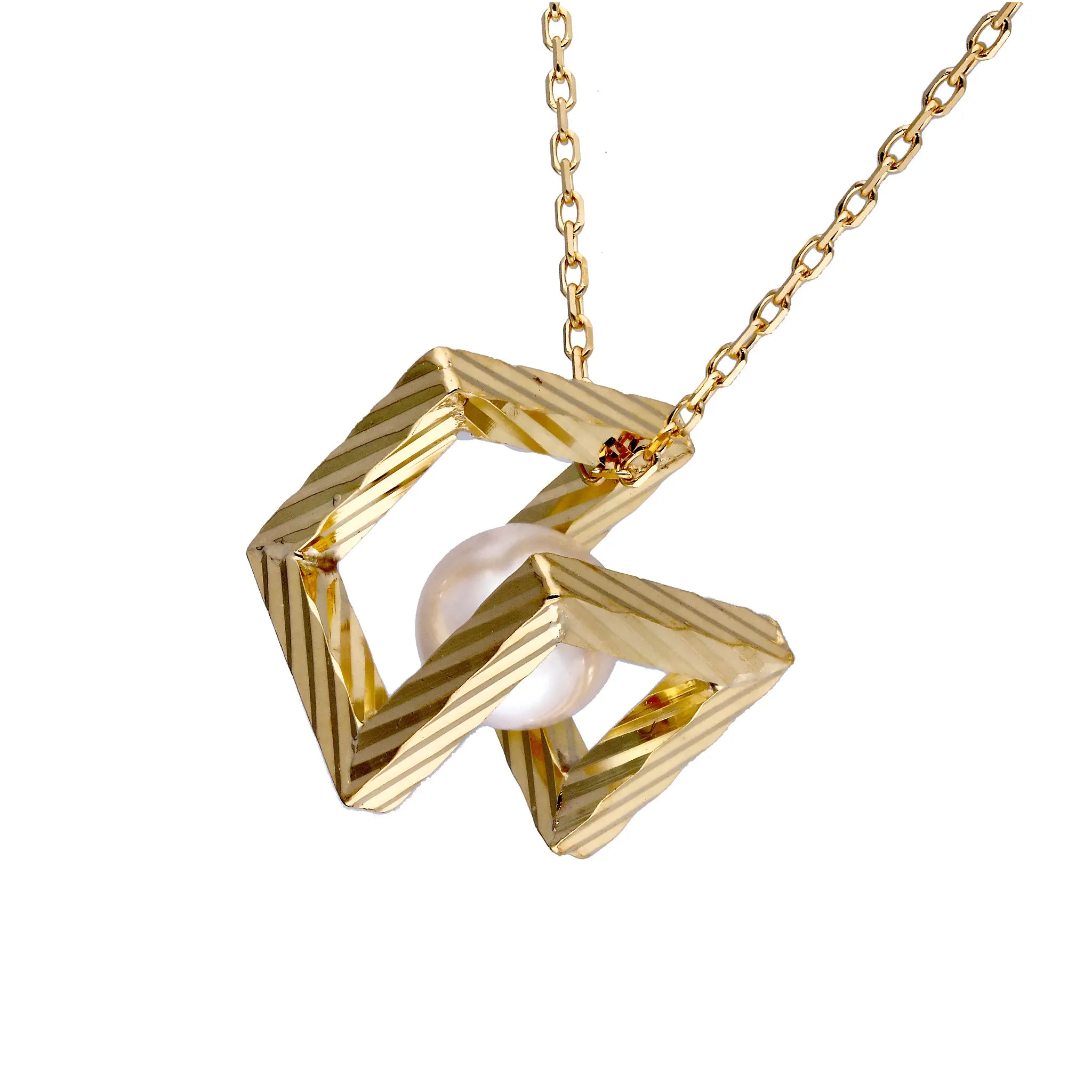 パール K18ネックレス(コネクトシリーズ/5mm/キューブボックス/6月誕生石)《WPDQ4283》