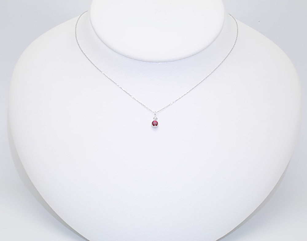 ルビー/ダイヤモンド プラチナネックレス(クレサンベール/7月誕生石)《WPDR3927》