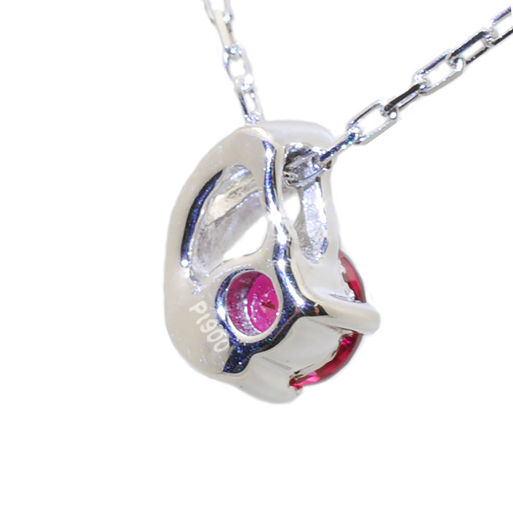 ルビー プラチナネックレス(クレサンベール/雫モチーフ/7月誕生石)《WPDR3928》