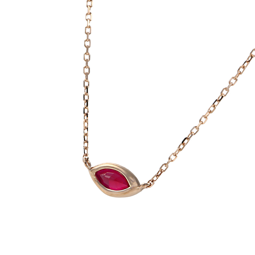 ルビー K18ネックレス(クレサンベール/マーキス/モンプレジール/スキンジュエリー/7月誕生石)《WPDR4050》