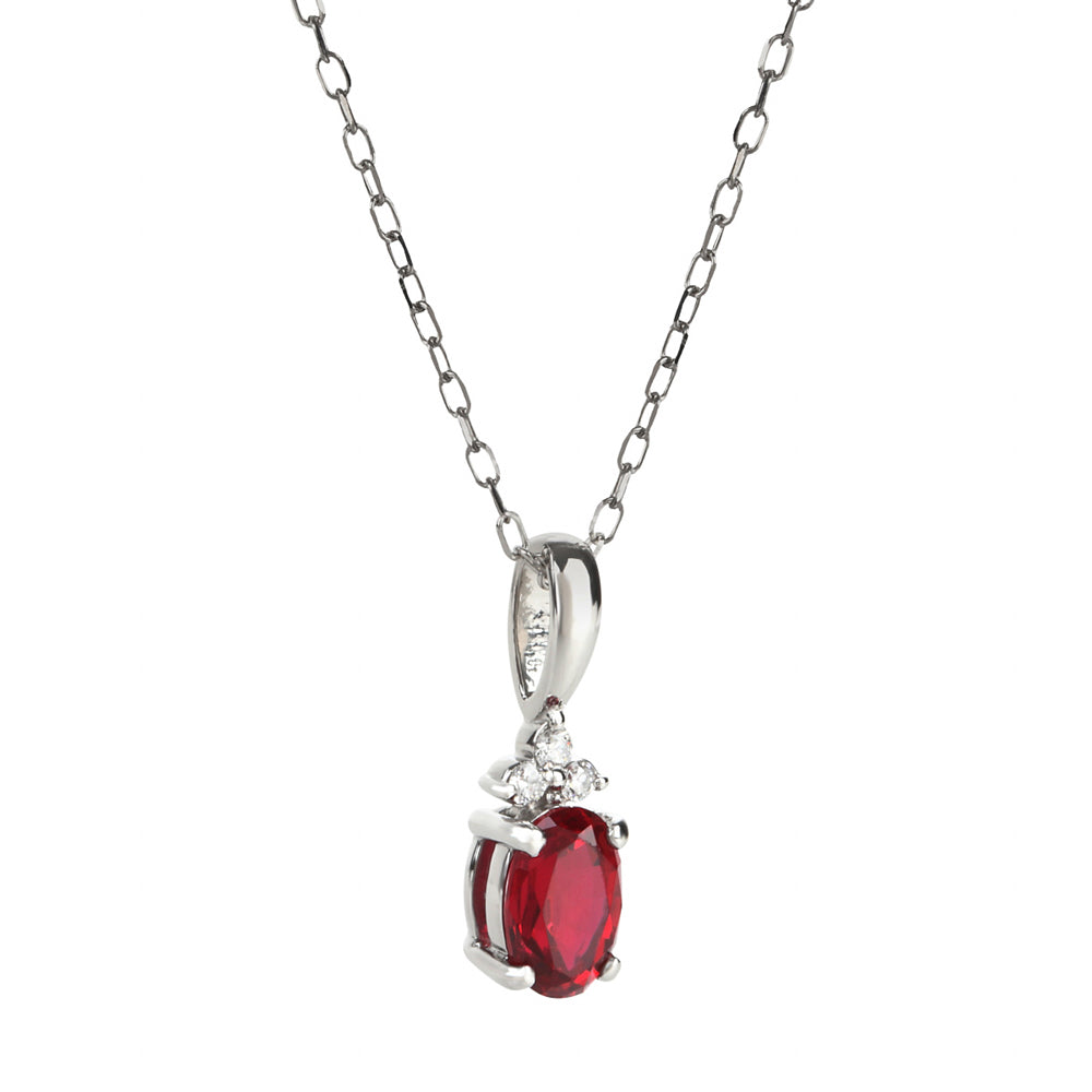 ルビー/ダイヤモンドプラチナネックレス(クレサンベール/7月誕生石)