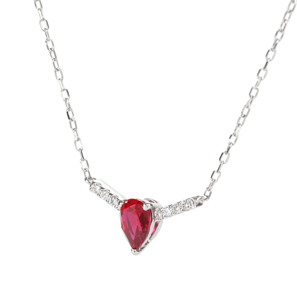ルビー/ダイヤモンドプラチナネックレス(クレサンベール/7月誕生石)≪WPDR4105≫