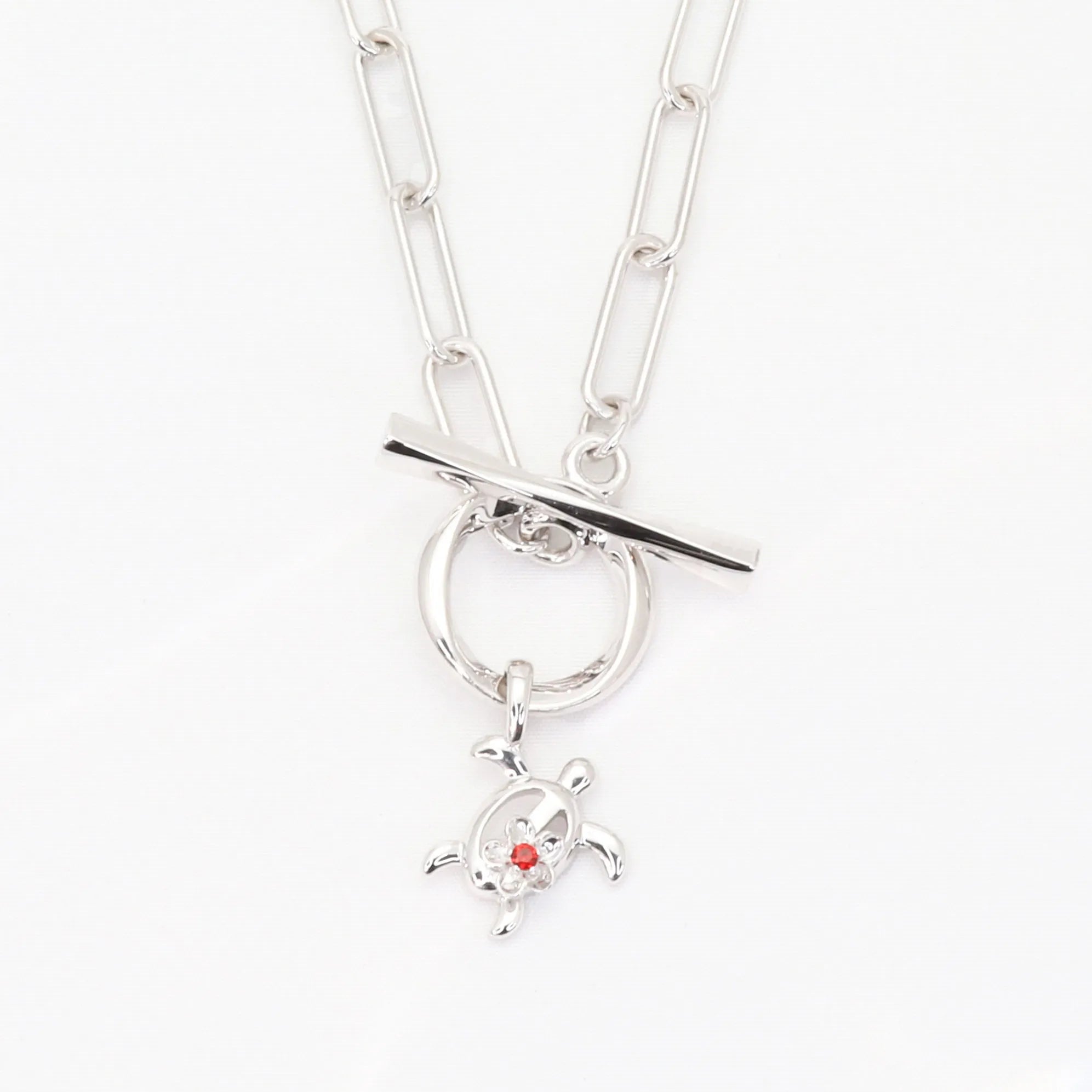 ルビー SVネックレス(クレサンベール/モンプレジール/ホヌモチーフ)《WPDR4290》