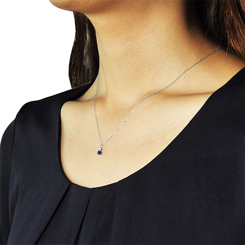 ブルーサファイア/ダイヤモンド プラチナネックレス(クレサンベール/9月誕生石)《WPDS3927》
