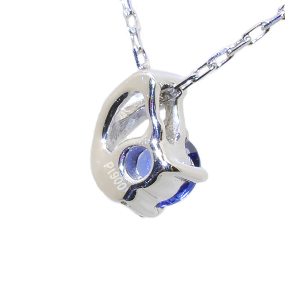 ブルーサファイア プラチナネックレス(クレサンベール/雫モチーフ/9月誕生石)《WPDS3928》