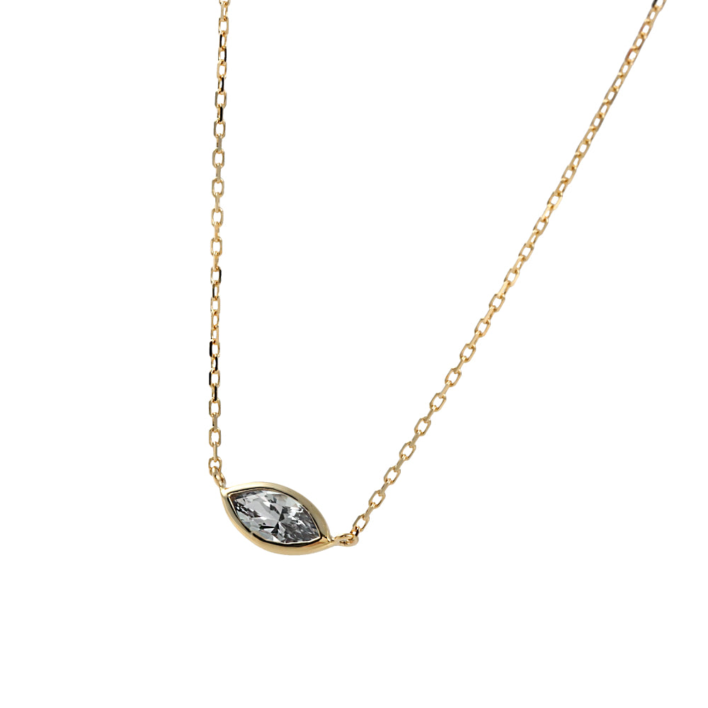 チェンジカラーサファイア K18ネックレス(クレサンベール/マーキス/モンプレジール/スキンジュエリー/9月誕生石)《WPDS4047》