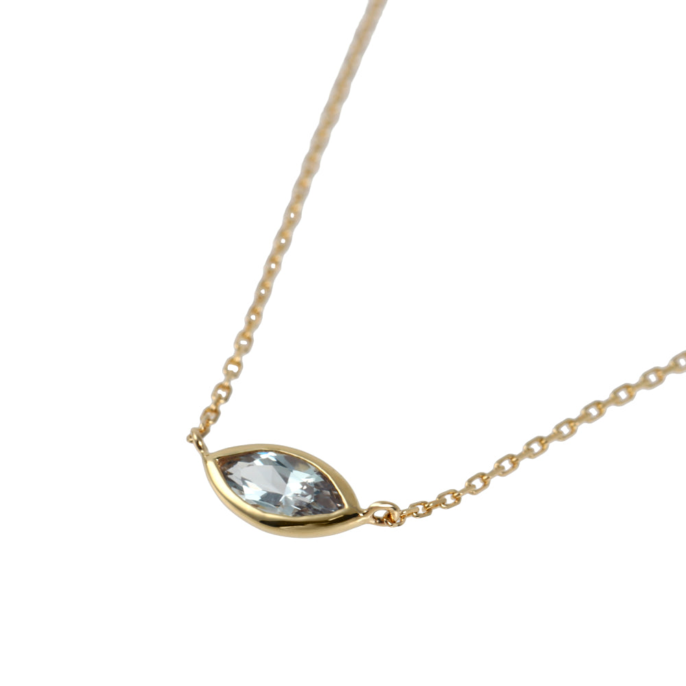 チェンジカラーサファイア K18ネックレス(クレサンベール/マーキス/モンプレジール/スキンジュエリー/9月誕生石)《WPDS4047》