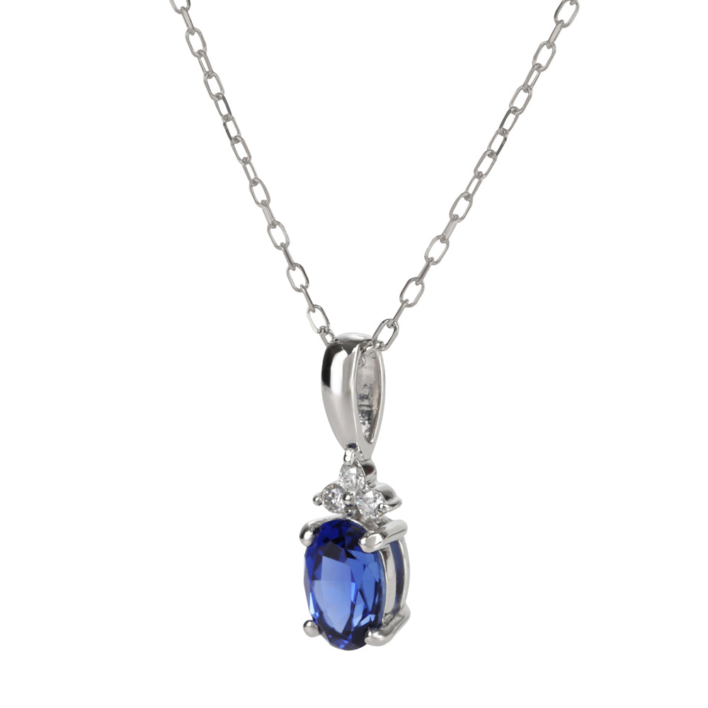 ブルーサファイア/ダイヤモンドプラチナネックレス(クレサンベール/9月誕生石)《WPDS4103》