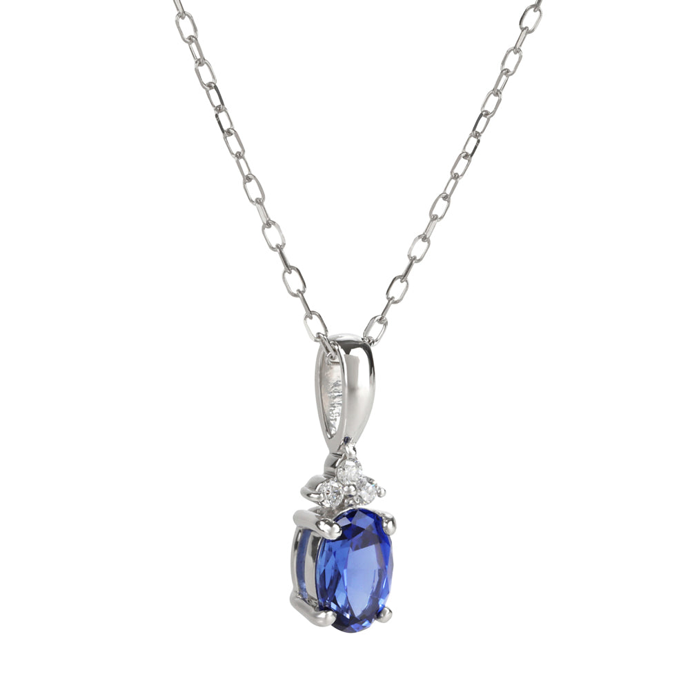 ブルーサファイア/ダイヤモンドプラチナネックレス(クレサンベール/9月誕生石)《WPDS4103》
