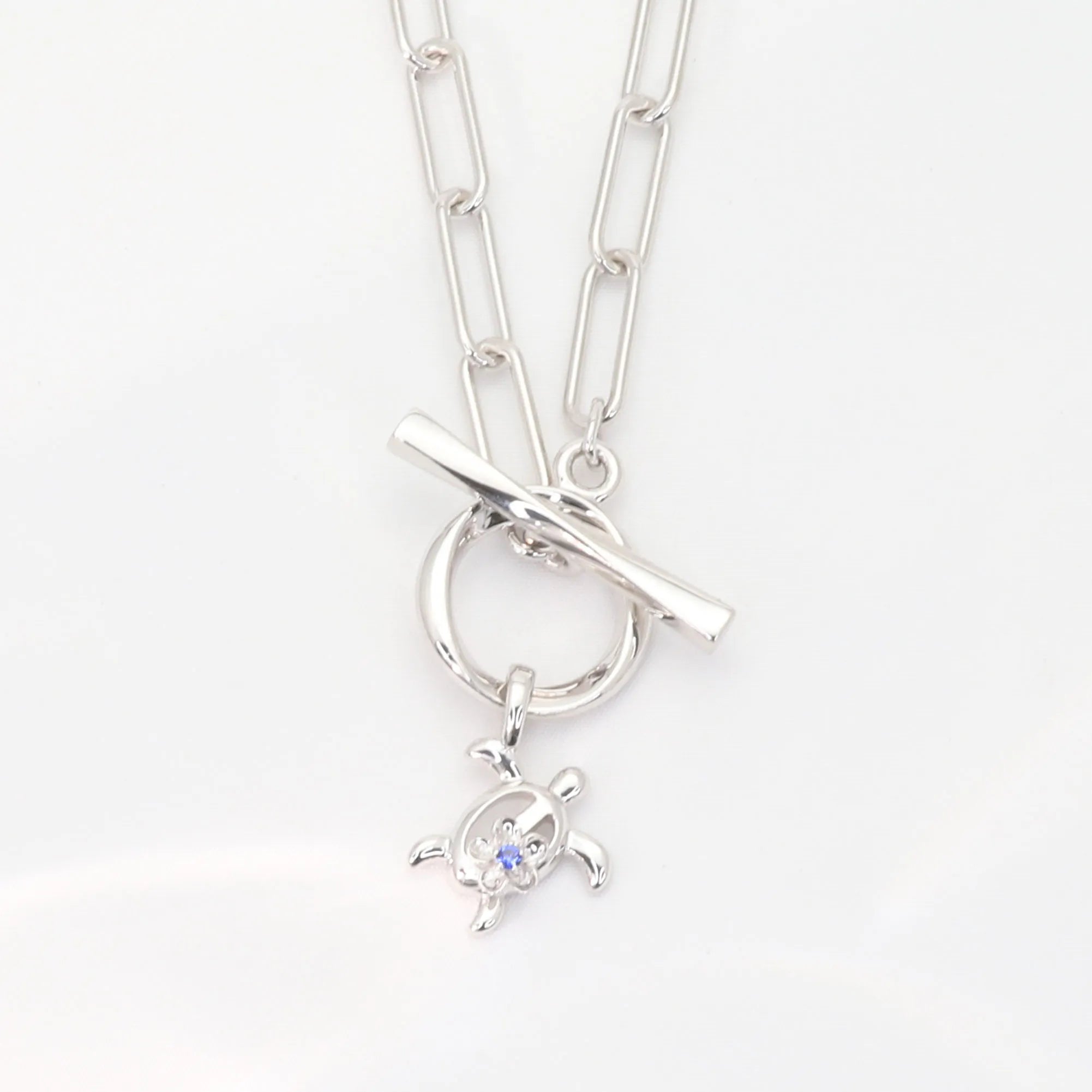 ブルーサファイア SVネックレス(クレサンベール/モンプレジール/ホヌモチーフ)《WPDS4290》