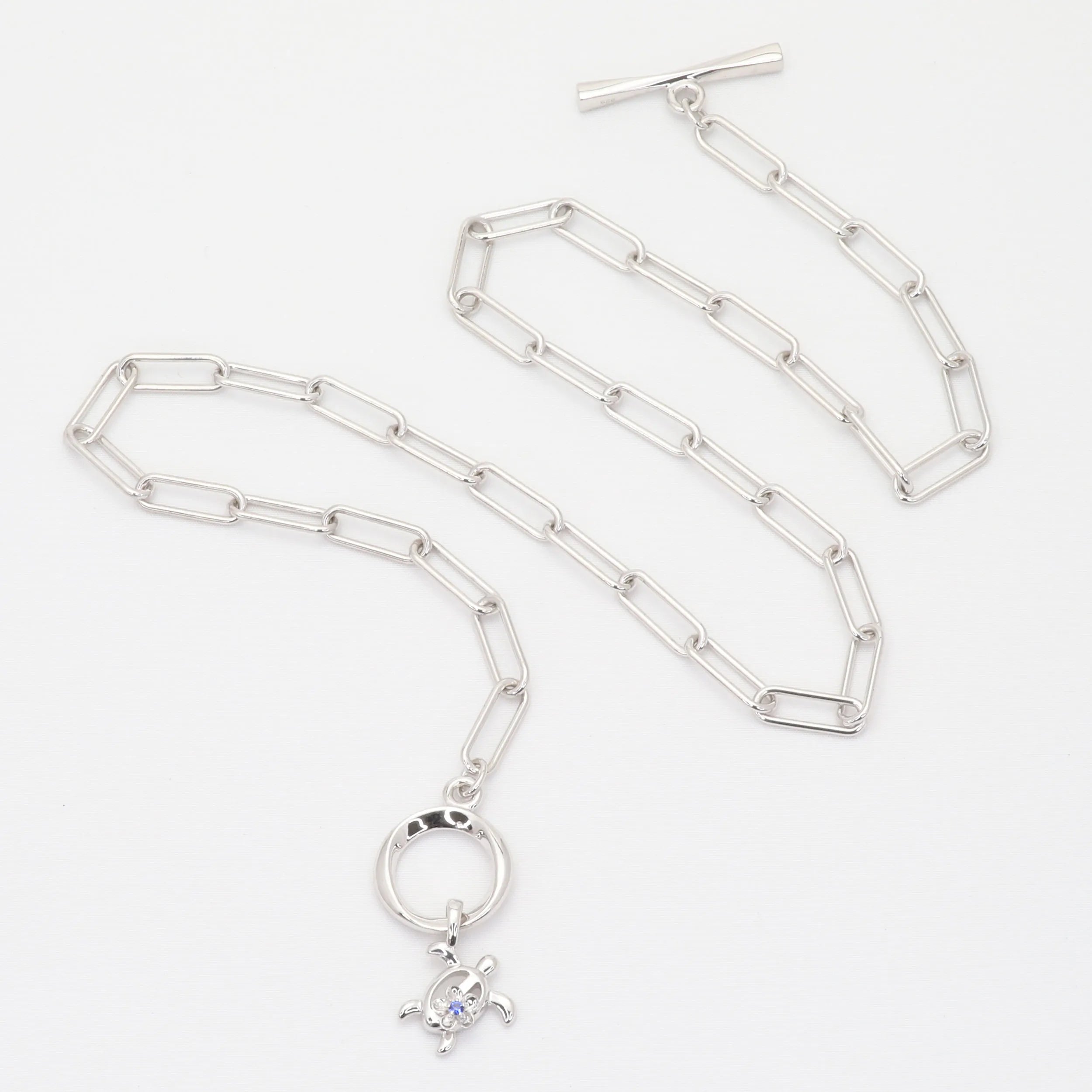 ブルーサファイア SVネックレス(クレサンベール/モンプレジール/ホヌモチーフ)《WPDS4290》