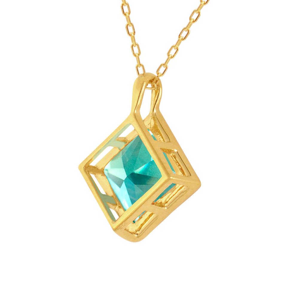 グリーンクリソベリル K18ネックレス(クレサンベール/1カラットUP/プリンセス/フクリン)《WPDV3583》