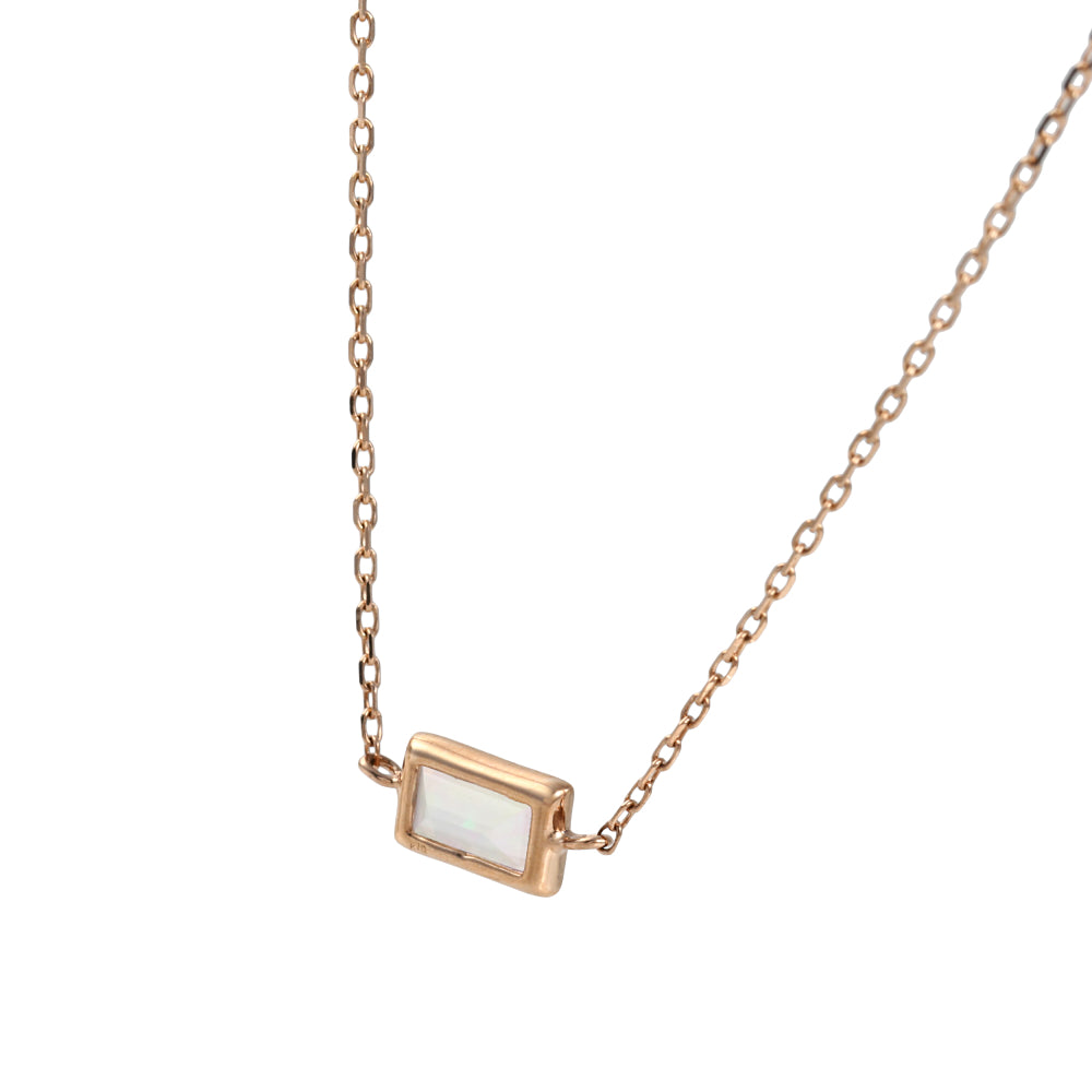 ウォーターオパール K18ネックレス(クレサンベール/バケット/モンプレジール/スキンジュエリー/10月誕生石)《WPDW4051》