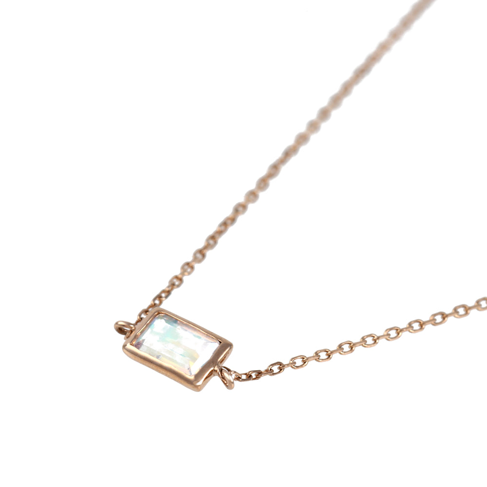 ウォーターオパール K18ネックレス(クレサンベール/バケット/モンプレジール/スキンジュエリー/10月誕生石)《WPDW4051》