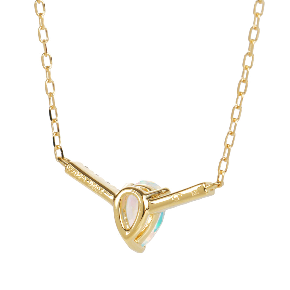 ウォーターオパール/ダイヤモンドK18ネックレス(クレサンベール/10月誕生石)≪WPDW4106≫