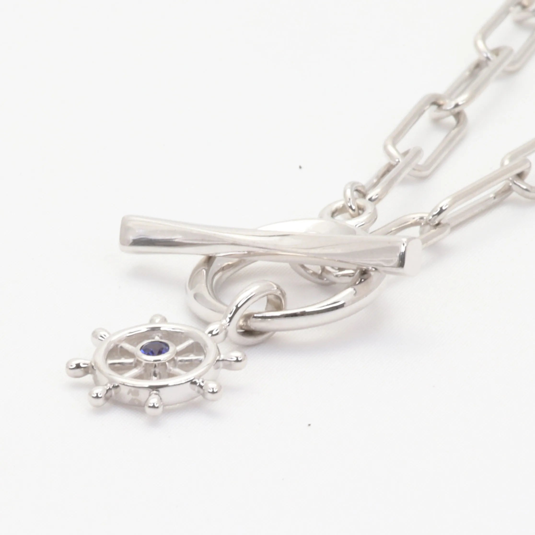 ルビー/ブルーサファイア SVネックレス(クレサンベール/モンプレジール/舵モチーフ)《WPDX4288》