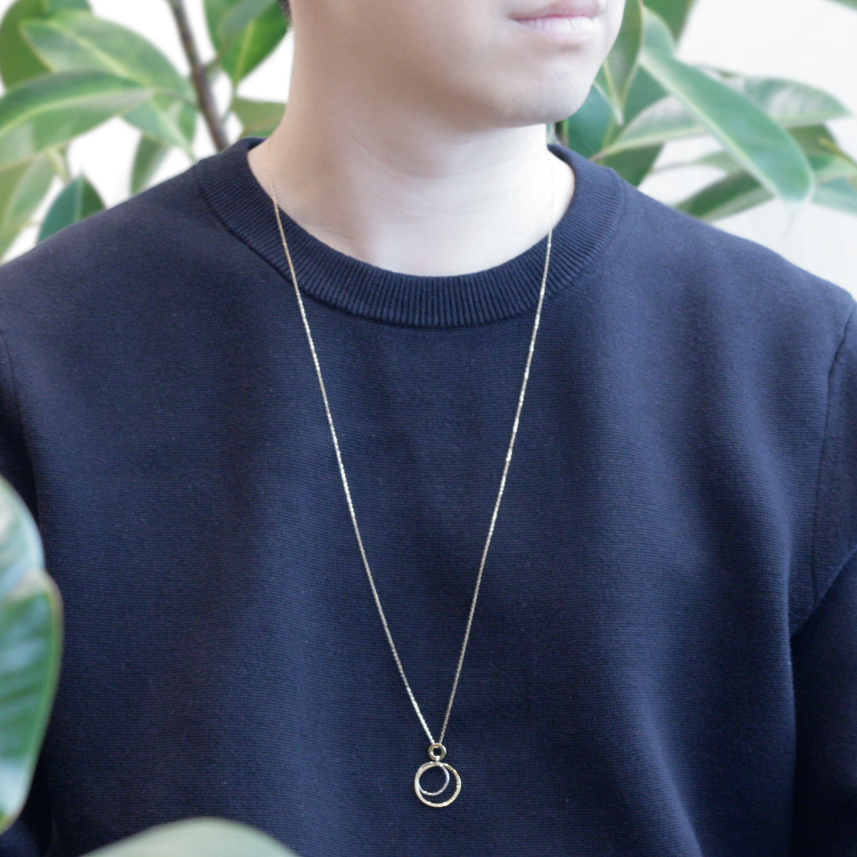 K18 /プラチナネックレス(ロング/マルチカラー/2連リング)《WPDY3114》