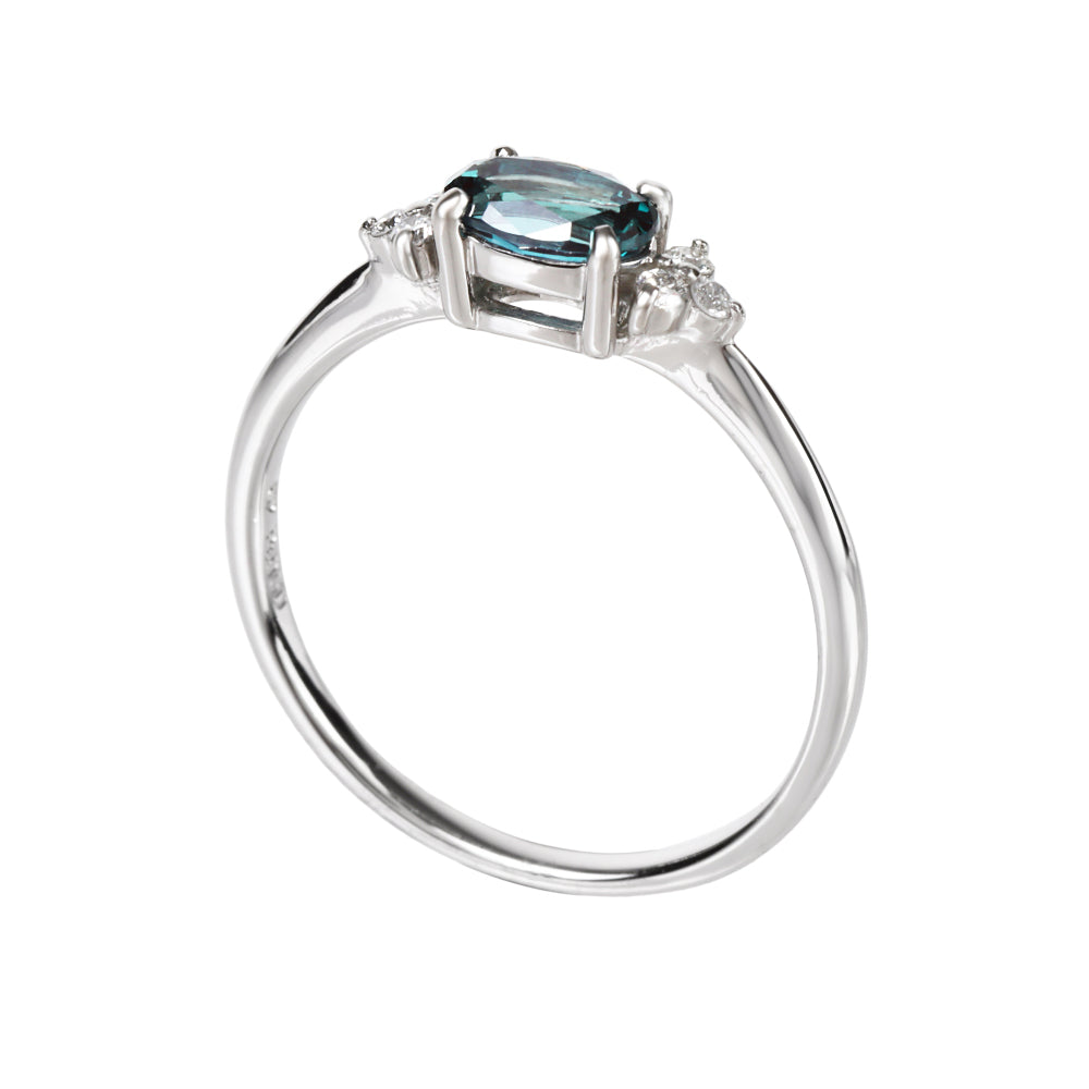 アレキサンドライト/ダイヤモンドプラチナリング(クレサンベール/6月誕生石)《WRGA4103》