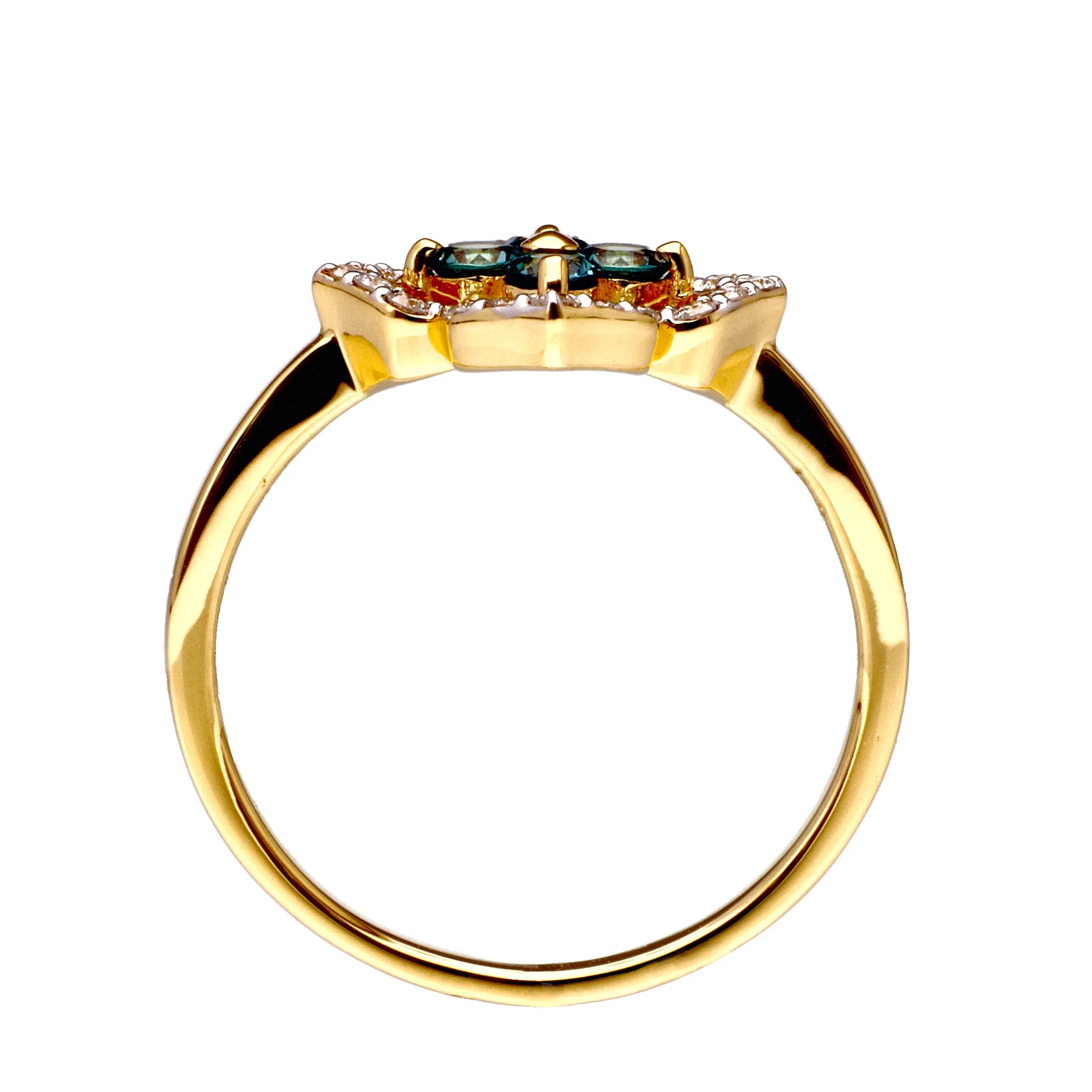 アレキサンドライト/ダイヤ K18リング(クレサンベール/フラワー/K18イエローゴールド/6月誕生石)《WRGA4181》